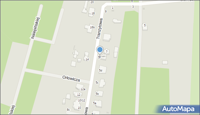 Łódź, Tranzytowa, 5f, mapa Łodzi