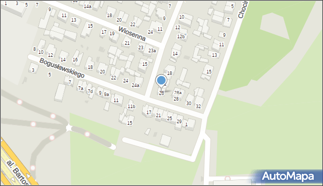 Łódź, Trwała, 26, mapa Łodzi