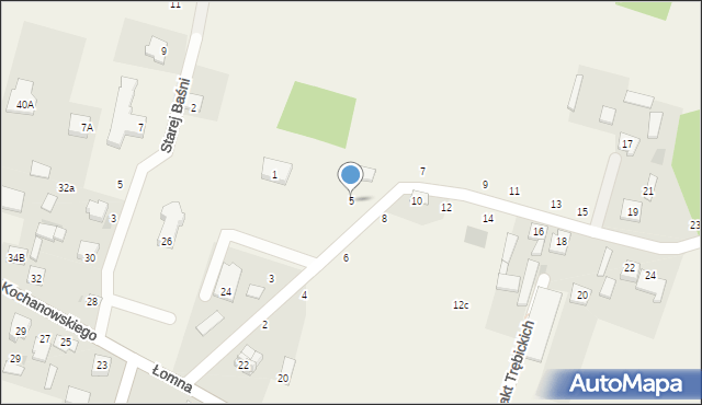 Łomna, Trakt Trębickich, 5, mapa Łomna