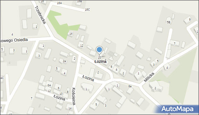 Łozina, Trzebnicka, 10, mapa Łozina