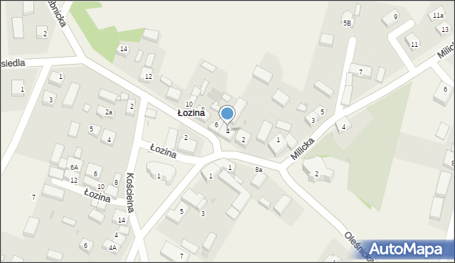 Łozina, Trzebnicka, 4, mapa Łozina