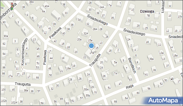 Lublin, Traugutta Romualda, gen., 17a, mapa Lublina