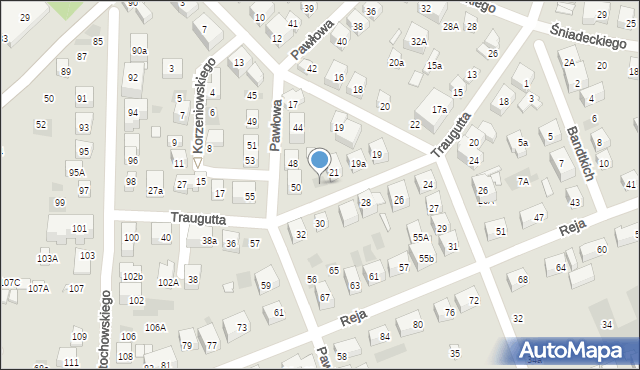 Lublin, Traugutta Romualda, gen., 21a, mapa Lublina