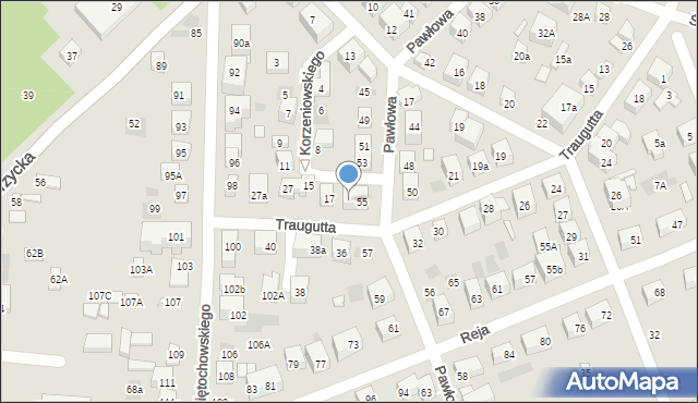 Lublin, Traugutta Romualda, gen., 23, mapa Lublina