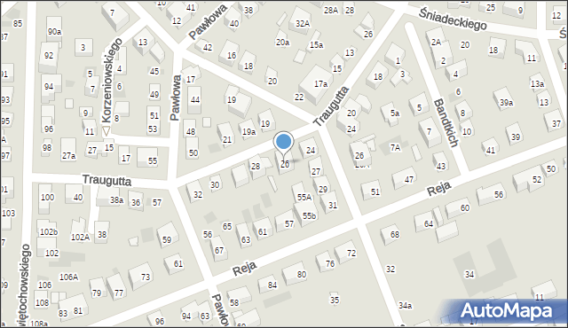 Lublin, Traugutta Romualda, gen., 26, mapa Lublina