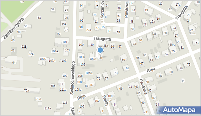 Lublin, Traugutta Romualda, gen., 38, mapa Lublina