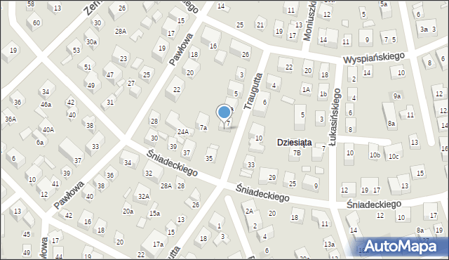 Lublin, Traugutta Romualda, gen., 7b, mapa Lublina