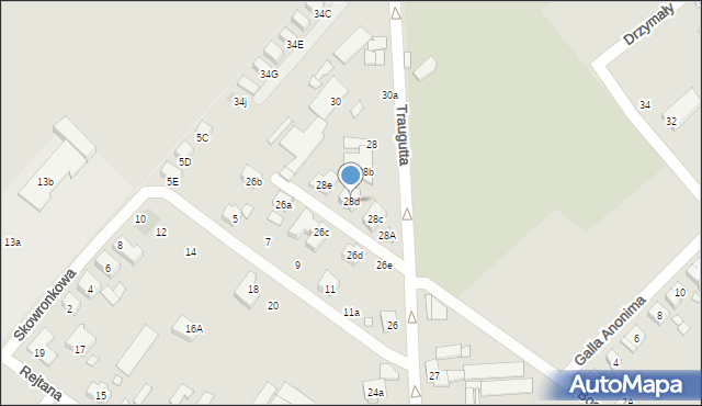 Luboń, Traugutta Romualda, gen., 28d, mapa Luboń
