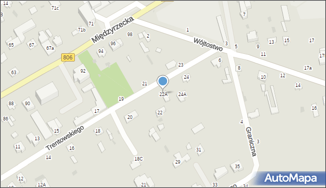 Łuków, Trentowskiego Bronisława, 22A, mapa Łuków