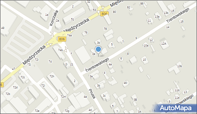 Łuków, Trentowskiego Bronisława, 3, mapa Łuków