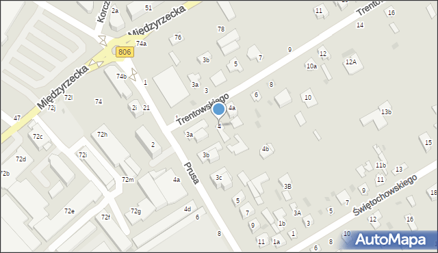 Łuków, Trentowskiego Bronisława, 4, mapa Łuków
