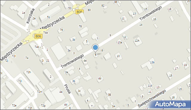 Łuków, Trentowskiego Bronisława, 6, mapa Łuków