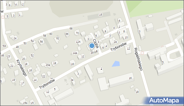 Łuków, Tryboniów Janiny i Antoniego, 10, mapa Łuków