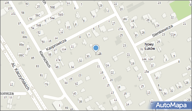 Łuków, Tryjarskiego Antoniego, 28, mapa Łuków