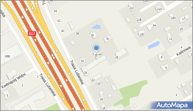 Majdan, Trasa Lubelska, 32, mapa Majdan