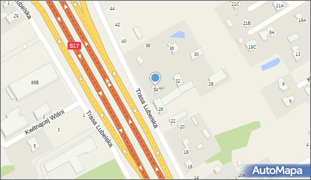 Majdan, Trasa Lubelska, 34, mapa Majdan