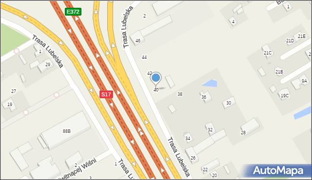 Majdan, Trasa Lubelska, 40, mapa Majdan