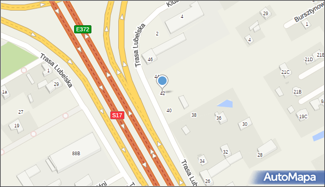 Majdan, Trasa Lubelska, 42, mapa Majdan