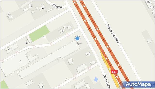 Majdan, Trasa Lubelska, 79, mapa Majdan