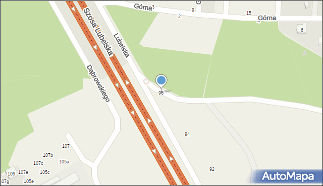 Majdan, Trasa Lubelska, 96, mapa Majdan