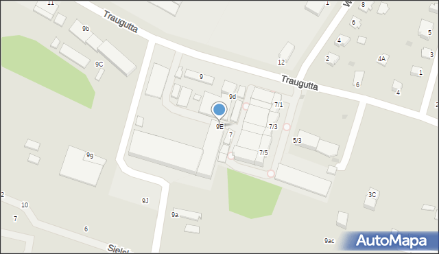 Mielec, Traugutta Romualda, gen., 9E, mapa Mielca