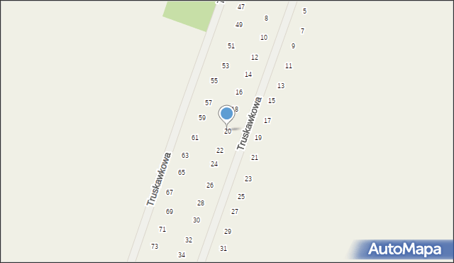 Mlecze, Truskawkowa, 20, mapa Mlecze