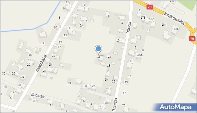 Młoszowa, Trzecia, 16, mapa Młoszowa