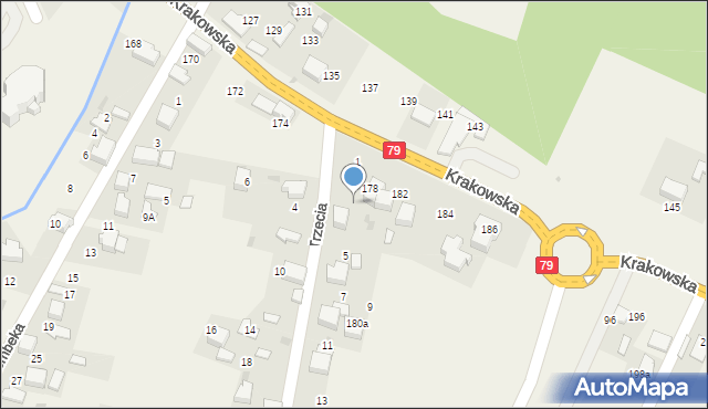 Młoszowa, Trzecia, 3, mapa Młoszowa