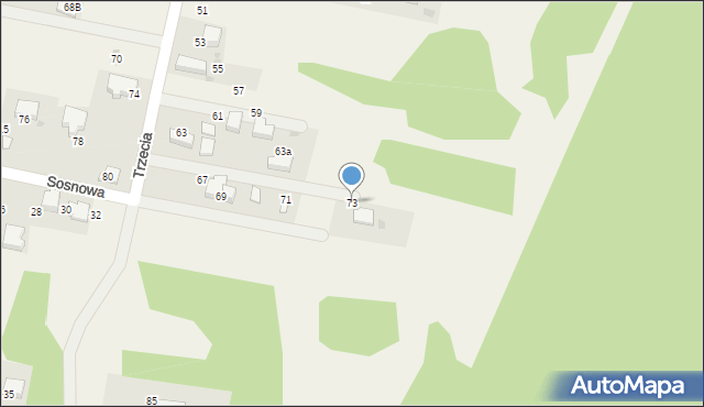 Młoszowa, Trzecia, 73, mapa Młoszowa