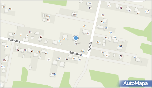 Młoszowa, Trzecia, 78, mapa Młoszowa