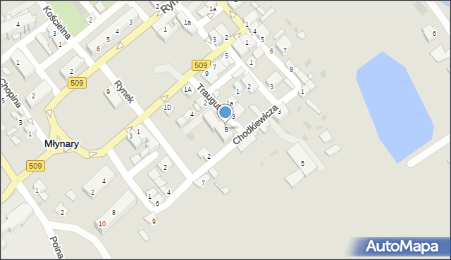 Młynary, Traugutta Romualda, gen., 8, mapa Młynary