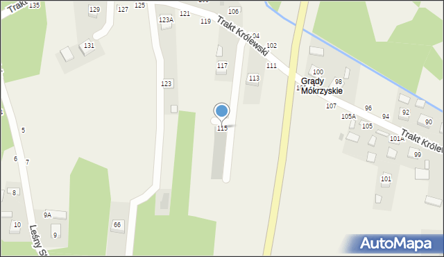 Mokrzyska, Trakt Królewski, 115, mapa Mokrzyska