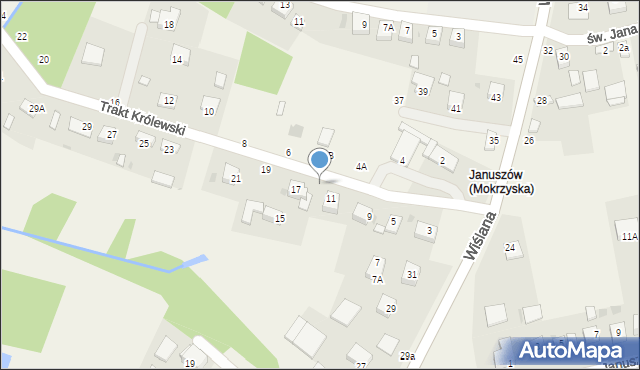 Mokrzyska, Trakt Królewski, 13, mapa Mokrzyska