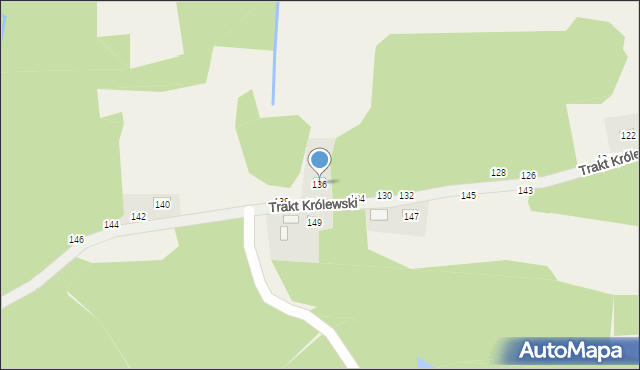Mokrzyska, Trakt Królewski, 136, mapa Mokrzyska