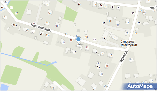 Mokrzyska, Trakt Królewski, 17, mapa Mokrzyska