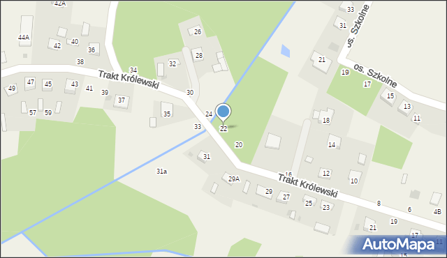 Mokrzyska, Trakt Królewski, 22, mapa Mokrzyska