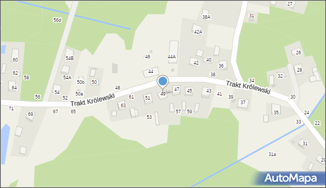 Mokrzyska, Trakt Królewski, 49, mapa Mokrzyska