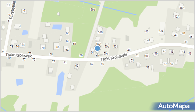Mokrzyska, Trakt Królewski, 52, mapa Mokrzyska