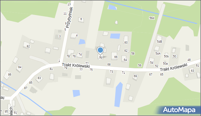 Mokrzyska, Trakt Królewski, 70, mapa Mokrzyska