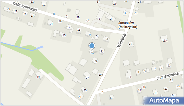 Mokrzyska, Trakt Królewski, 7A, mapa Mokrzyska