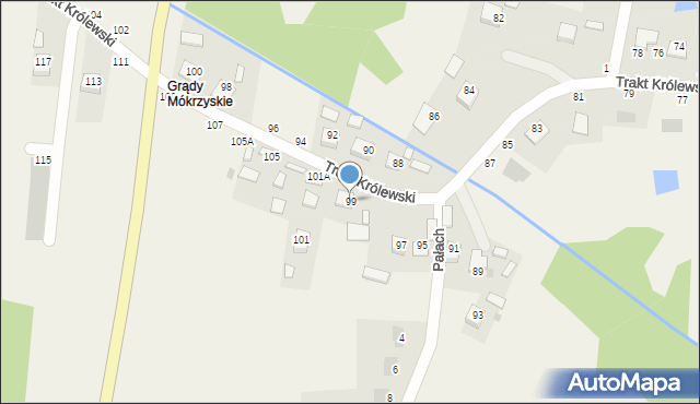 Mokrzyska, Trakt Królewski, 99, mapa Mokrzyska