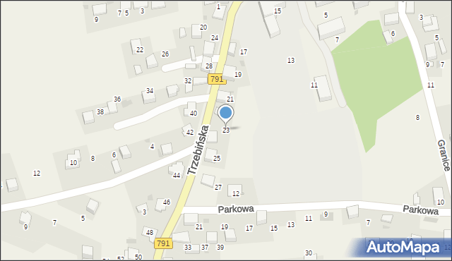 Myślachowice, Trzebińska, 23, mapa Myślachowice