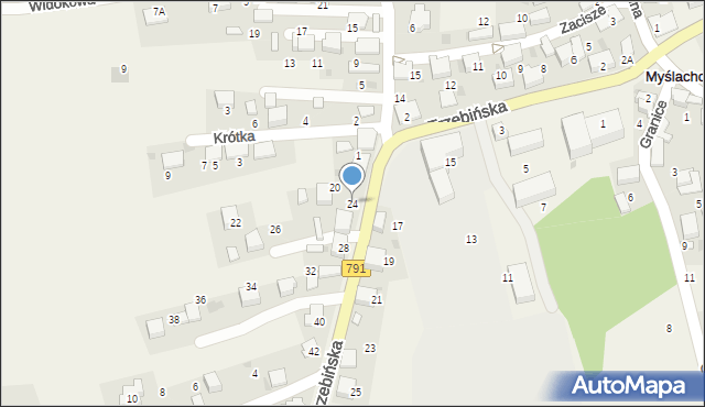 Myślachowice, Trzebińska, 24, mapa Myślachowice