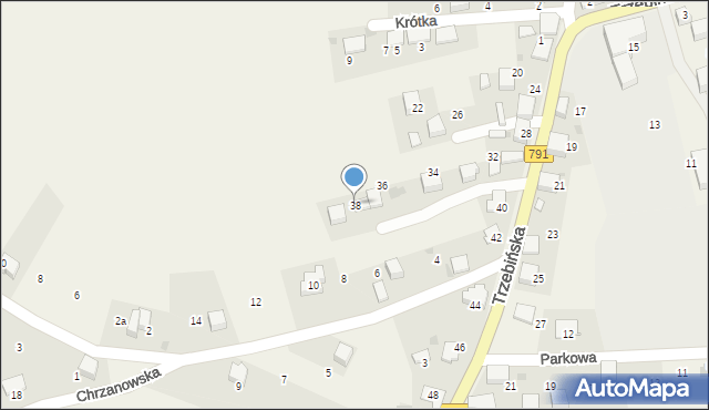 Myślachowice, Trzebińska, 38, mapa Myślachowice