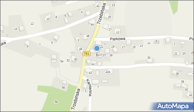 Myślachowice, Trzebińska, 39A, mapa Myślachowice