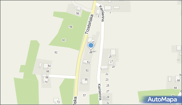 Myślachowice, Trzebińska, 49, mapa Myślachowice