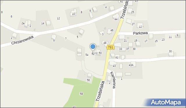 Myślachowice, Trzebińska, 52, mapa Myślachowice