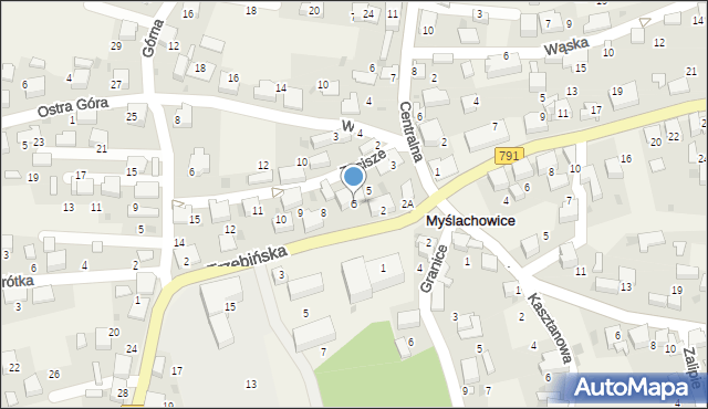 Myślachowice, Trzebińska, 6, mapa Myślachowice