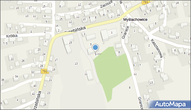 Myślachowice, Trzebińska, 7, mapa Myślachowice
