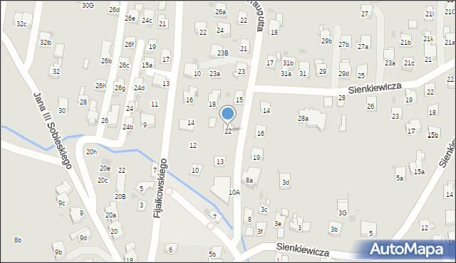 Myślenice, Traugutta Romualda, gen., 12, mapa Myślenice